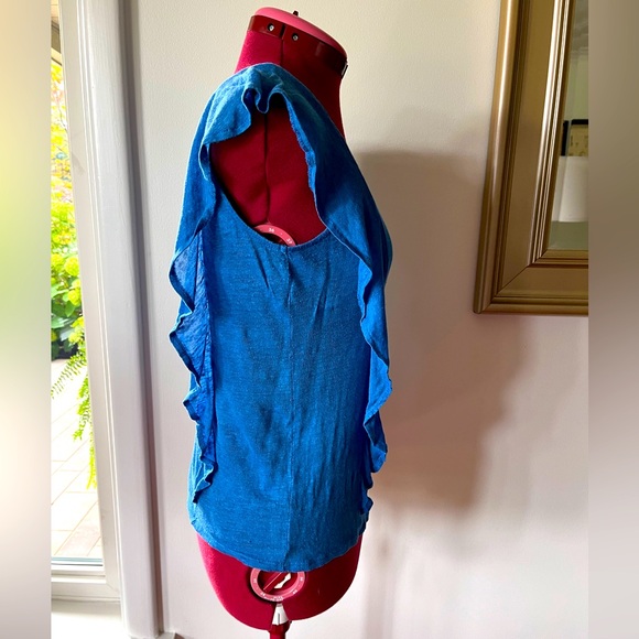 BEAUTIFUL BLUE LINEN T-SHIRT - Picture 4 of 7